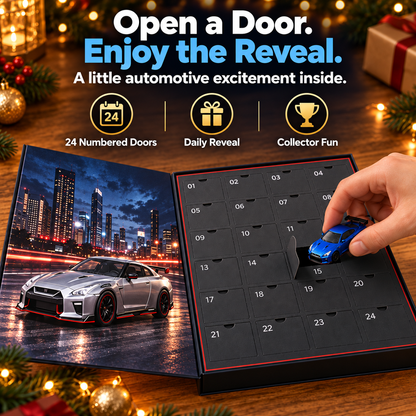 2026 Christmas Countdown Calendar with Die-Cast Car Models – Featuring 24 Classic JDM-Style Vehicles as Holiday Gifts