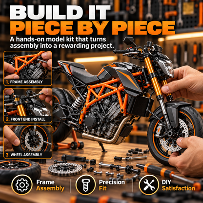 🔥LAST DAY 49%🏍️ Motorcycle Model Kit – 1:6 Scale DIY Assembly & Fuel-Powered Engine
