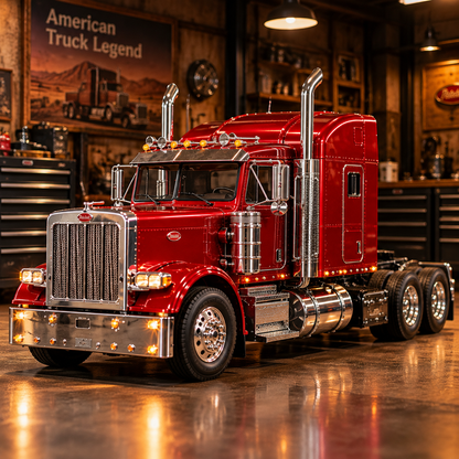 🔥LAST DAY 49%🚛 Candy Apple Red American Truck Model Kit – Build Your Own Classic Semi Truck