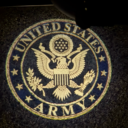 Make every time you open the door more personalized with military-style door projection lights.