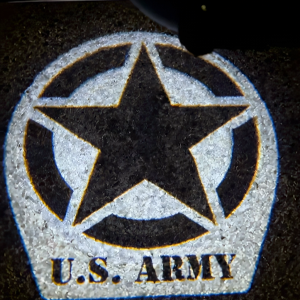 Make every time you open the door more personalized with military-style door projection lights.