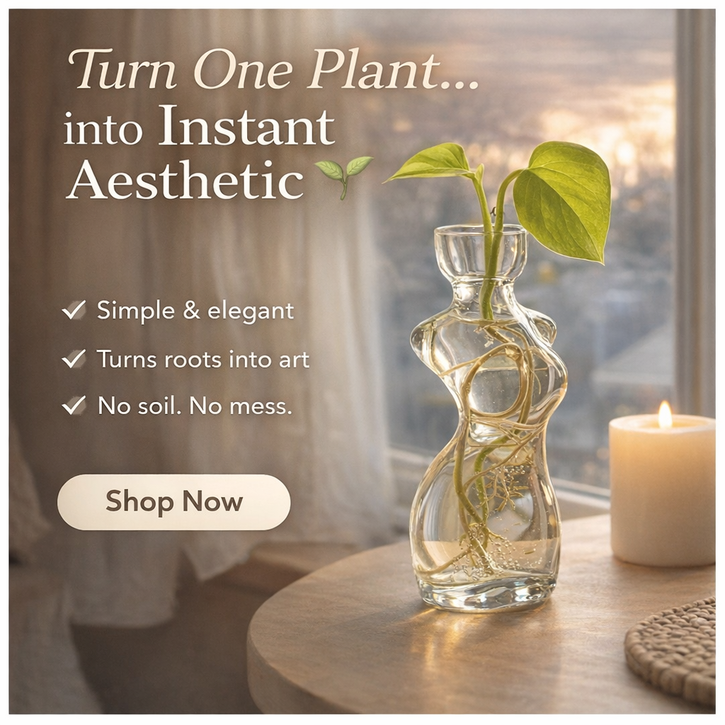 ✨ Elegant Female Silhouette Glass Planter