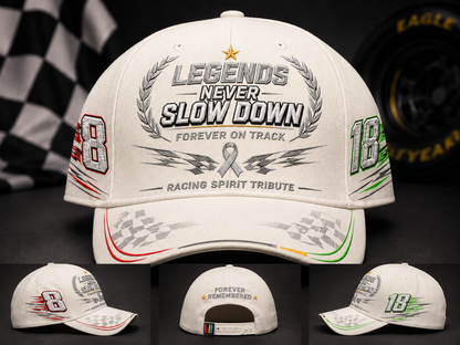 R.I.P. 8 & 18🕊️🙏💔Legends Never Slow Down Racing Spirit Tribute Cap 🏁