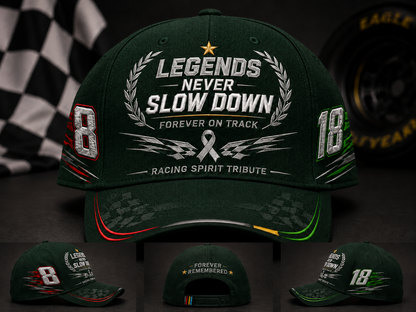 R.I.P. 8 & 18🕊️🙏💔Legends Never Slow Down Racing Spirit Tribute Cap 🏁