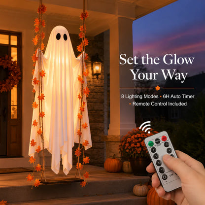 The Viral 5FT Swinging Ghost – Light-Up Halloween Porch Decor