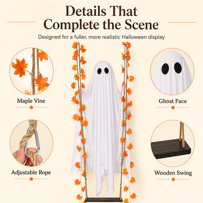 The Viral 5FT Swinging Ghost – Light-Up Halloween Porch Decor