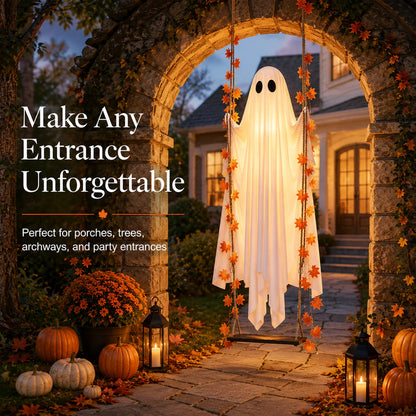 The Viral 5FT Swinging Ghost – Light-Up Halloween Porch Decor
