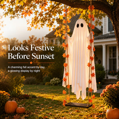 The Viral 5FT Swinging Ghost – Light-Up Halloween Porch Decor