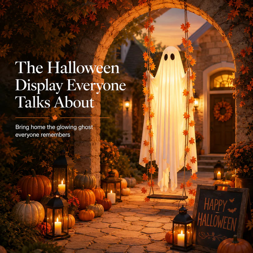 The Viral 5FT Swinging Ghost – Light-Up Halloween Porch Decor