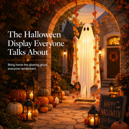 The Viral 5FT Swinging Ghost – Light-Up Halloween Porch Decor
