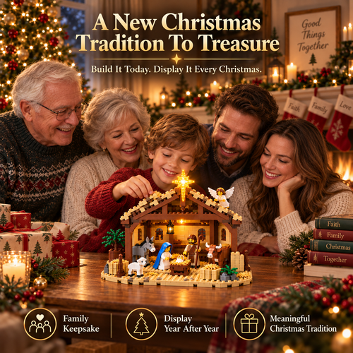 🎄 Christmas Story Building Block Set – Nativity Scene Holiday Display ✨