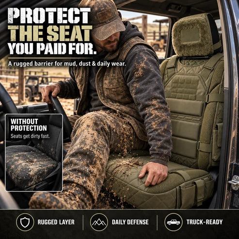 Protective truck seat cover for dirt and everyday wear