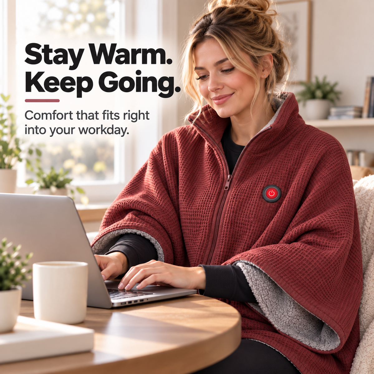 🔥 Wearable Heated Blanket – Stay Warm, Keep Your Hands Free