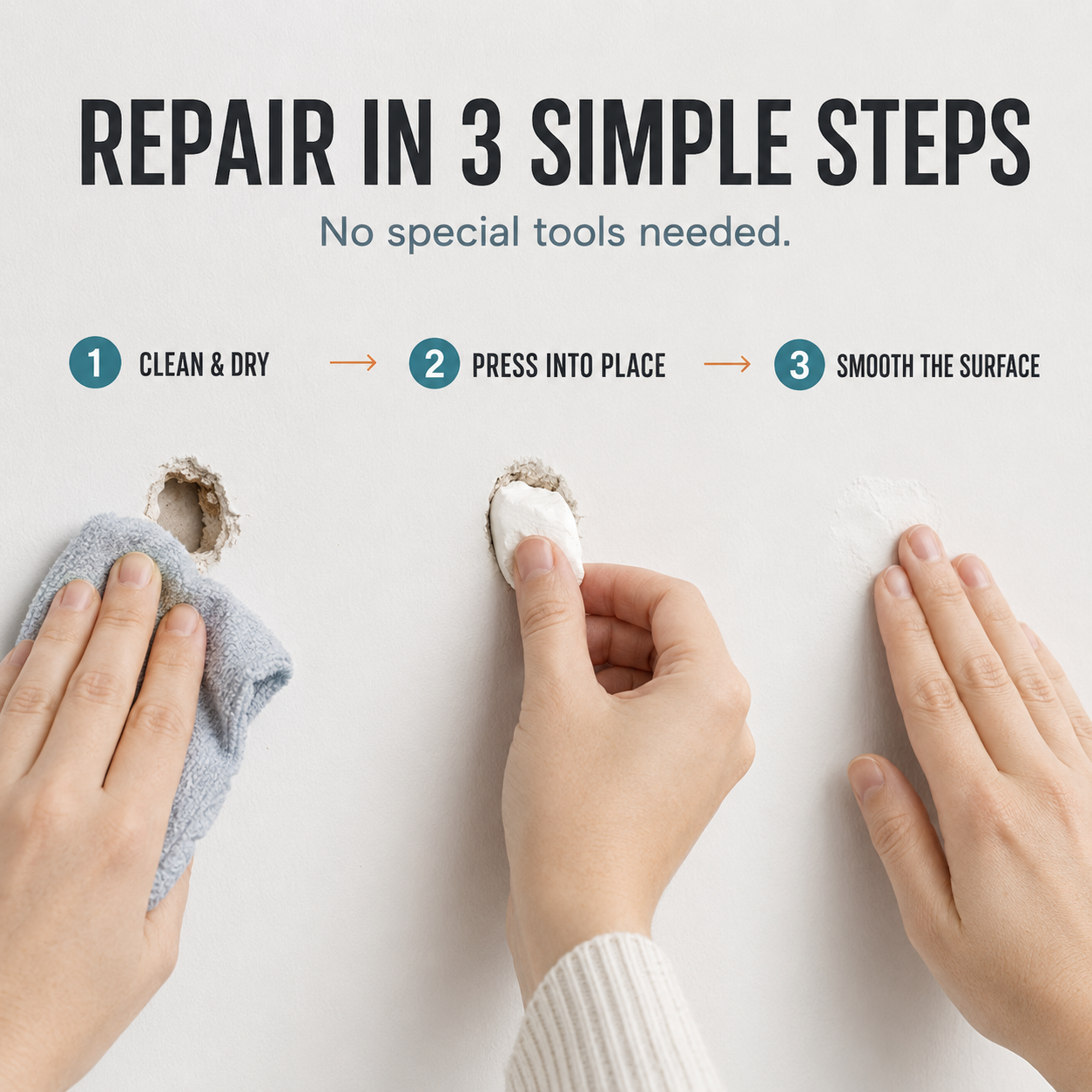 🔥 50% OFF Moldable Wall Crack & Hole Repair Putty