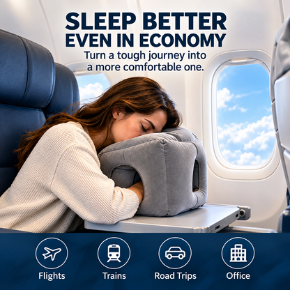 🧳 50% OFF Portable Inflatable Travel Pillow – Pack Small, Rest Big ✨
