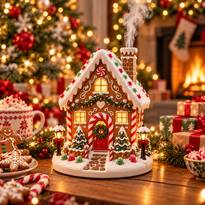 🎄 Christmas Village Aroma Diffuser – Glowing Holiday House with Chimney Mist & Essential Oil Scent