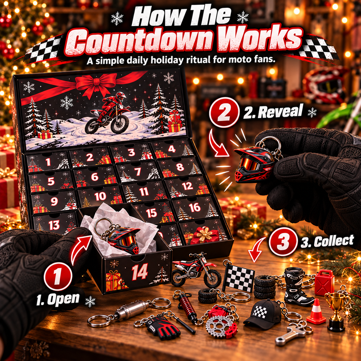 🏁 50% OFF 24-Day Motocross Advent Calendar – Daily Rider Surprises for Christmas 🎄
