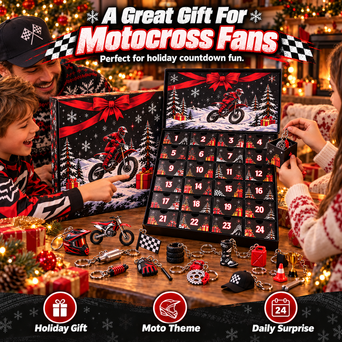 🏁 50% OFF 24-Day Motocross Advent Calendar – Daily Rider Surprises for Christmas 🎄