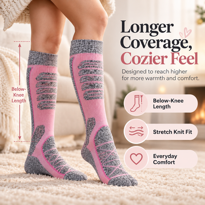 🔥 50% OFF Rechargeable Heated Knee-High Socks – Cozy Warmth for Cold Winter Days ❄️