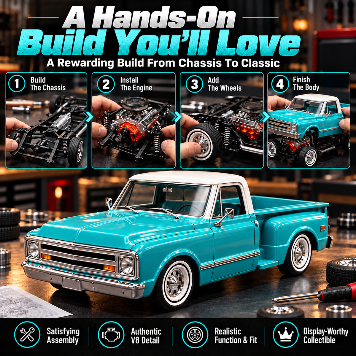 🎁 50% OFF Model Kit – Premium Classic Truck Gift for Collectors & Hobbyists 🏆