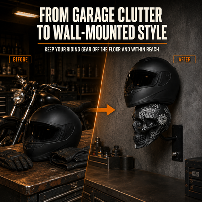 🏍️ 50% OFF Skull Helmet & Riding Gear Wall Rack 💀