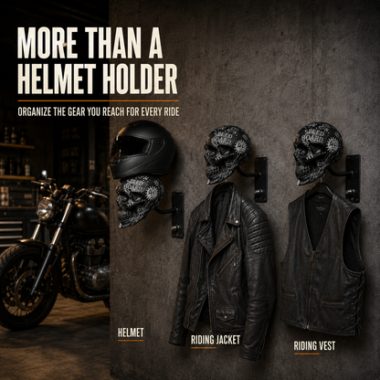🏍️ 50% OFF Skull Helmet & Riding Gear Wall Rack 💀