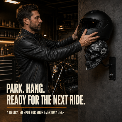 🏍️ 50% OFF Skull Helmet & Riding Gear Wall Rack 💀