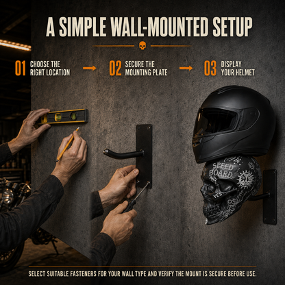 🏍️ 50% OFF Skull Helmet & Riding Gear Wall Rack 💀