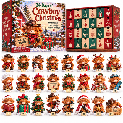 🤠🐮🎄 24 Days of Cowboy Christmas – Highland Cow Advent Calendar