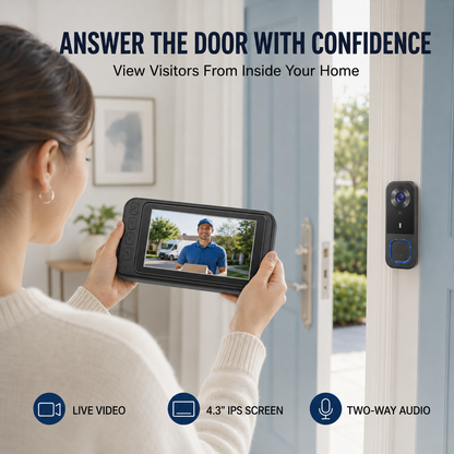 🔔 50% OFF Wireless Video Doorbell Camera – 4.3″ Indoor Monitor, Night Vision & No WiFi Needed