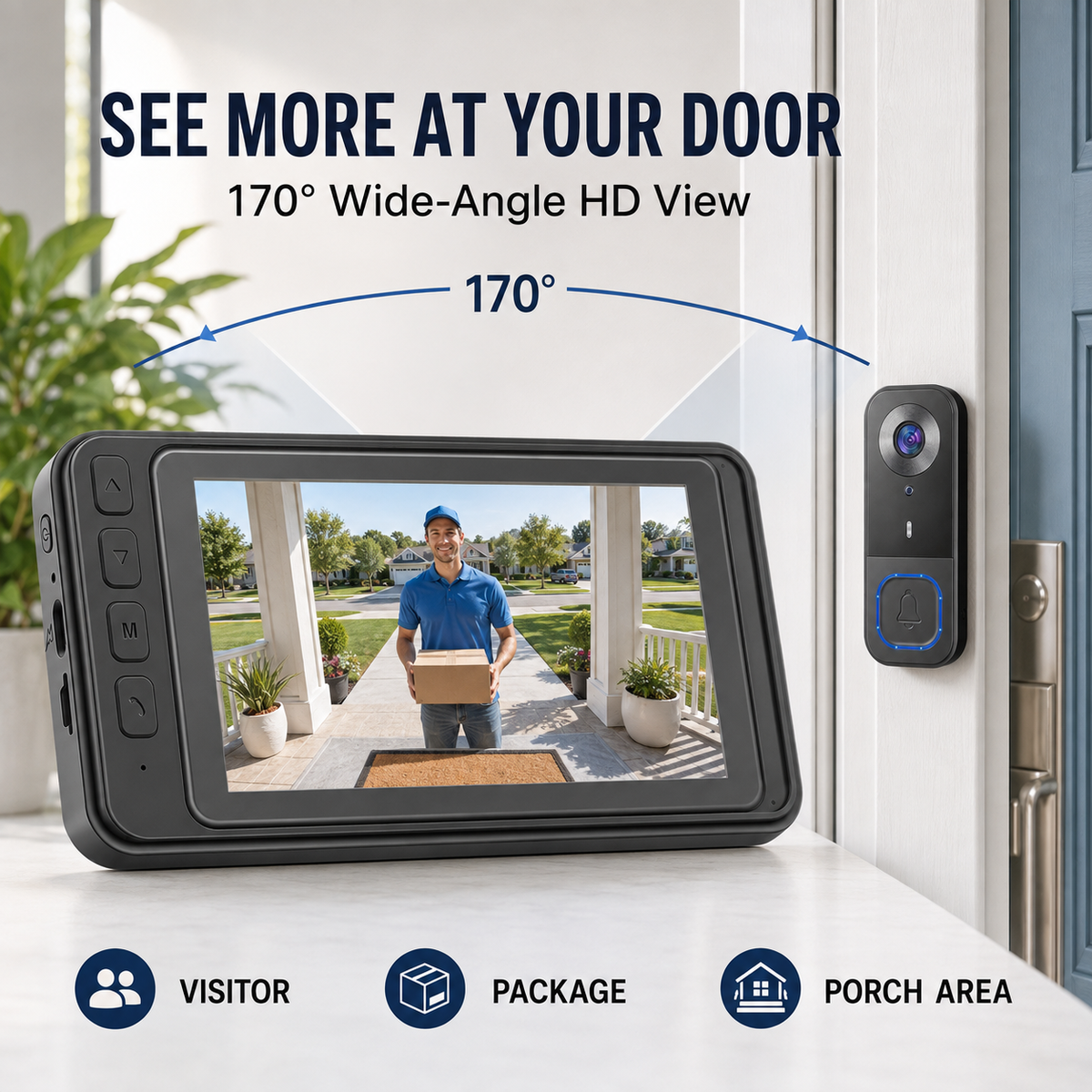 🔔 50% OFF Wireless Video Doorbell Camera – 4.3″ Indoor Monitor, Night Vision & No WiFi Needed