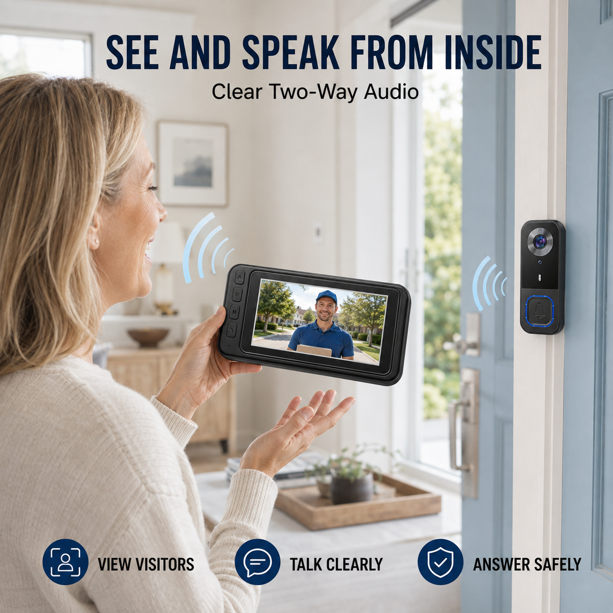 🔔 50% OFF Wireless Video Doorbell Camera – 4.3″ Indoor Monitor, Night Vision & No WiFi Needed
