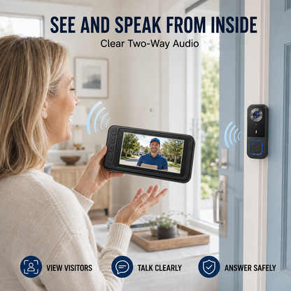 🔔 50% OFF Wireless Video Doorbell Camera – 4.3″ Indoor Monitor, Night Vision & No WiFi Needed