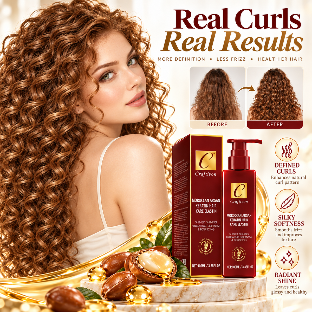 ❤️Argan & Avocado Curl Defining Leave-In Cream