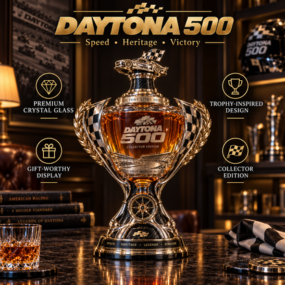 🏁 Daytona 500 Racing Legacy Trophy Whiskey Decanter – Collector’s Edition 🏆