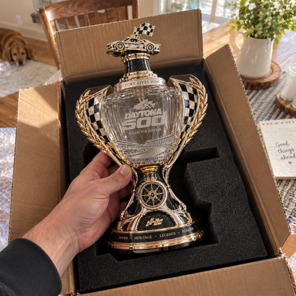 🏁 Daytona 500 Racing Legacy Trophy Whiskey Decanter – Collector’s Edition 🏆