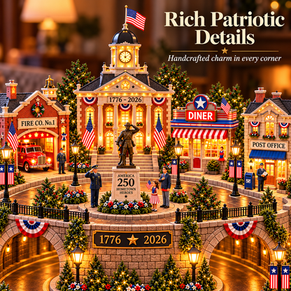 🔥Last Day 50%🎖️🇺🇸✨ 250 Years of American Heroes™ – Lighted Hometown Tribute Village