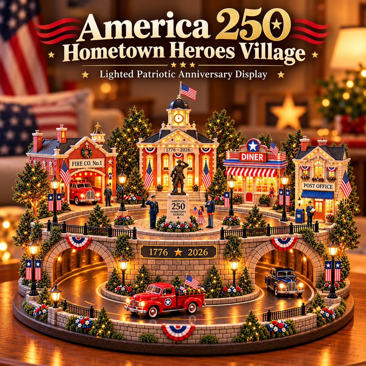 🔥Last Day 50%🎖️🇺🇸✨ 250 Years of American Heroes™ – Lighted Hometown Tribute Village