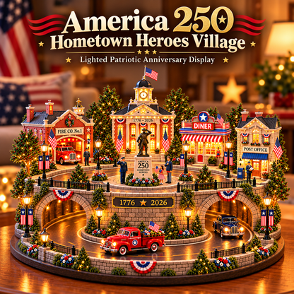 🔥Last Day 50%🎖️🇺🇸✨ 250 Years of American Heroes™ – Lighted Hometown Tribute Village