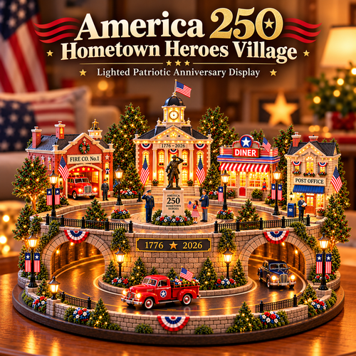 🔥Last Day 50%🎖️🇺🇸✨ 250 Years of American Heroes™ – Lighted Hometown Tribute Village