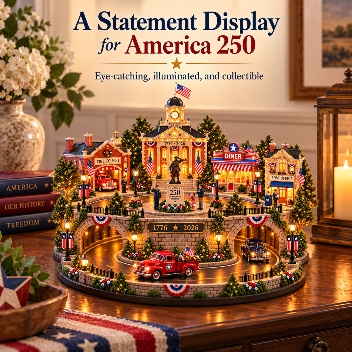 🔥Last Day 50%🎖️🇺🇸✨ 250 Years of American Heroes™ – Lighted Hometown Tribute Village