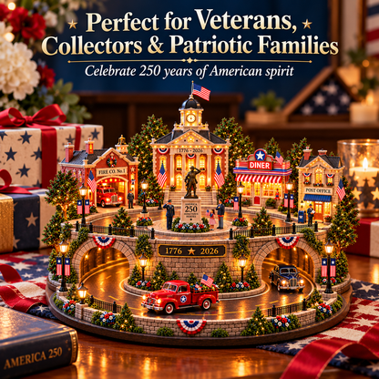 🔥Last Day 50%🎖️🇺🇸✨ 250 Years of American Heroes™ – Lighted Hometown Tribute Village