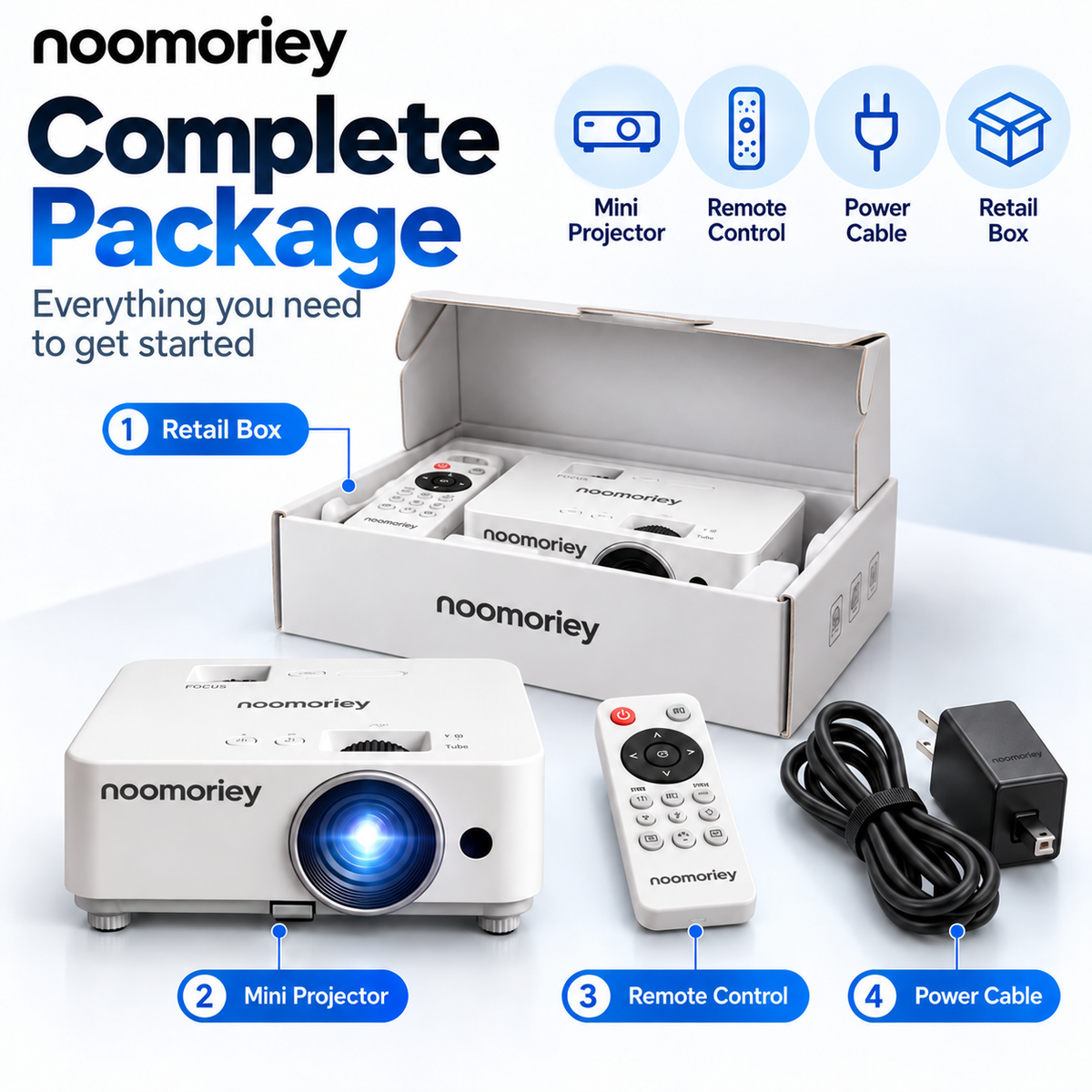 🎬 Portable Mini Projector 📽️ – 100' Big Screen, HDMI & USB, Remote Control Included