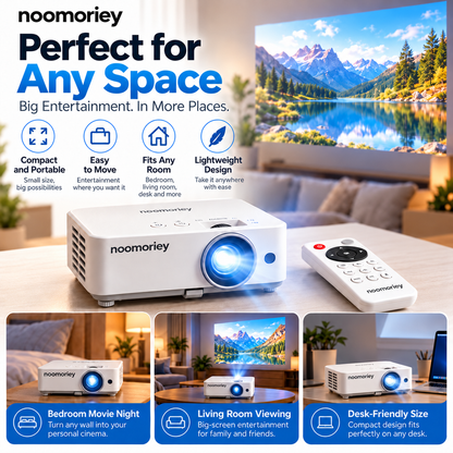 🎬 Portable Mini Projector 📽️ – 100' Big Screen, HDMI & USB, Remote Control Included