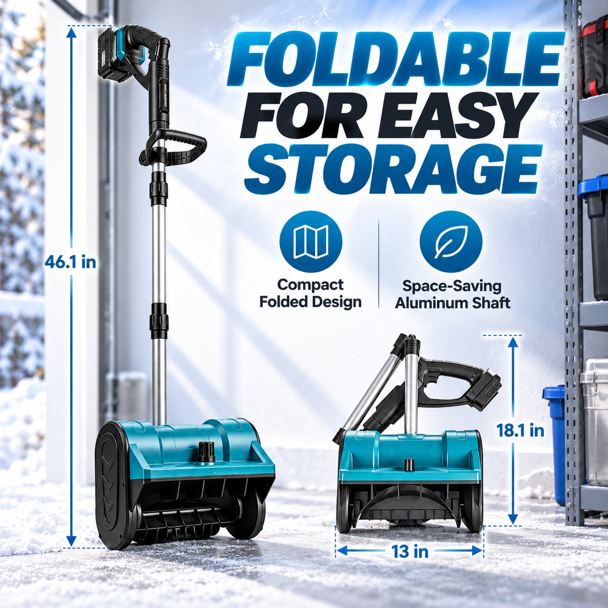 🔥 Winter Sale – 21V Cordless Snow Shovel with 2 Batteries & Charger