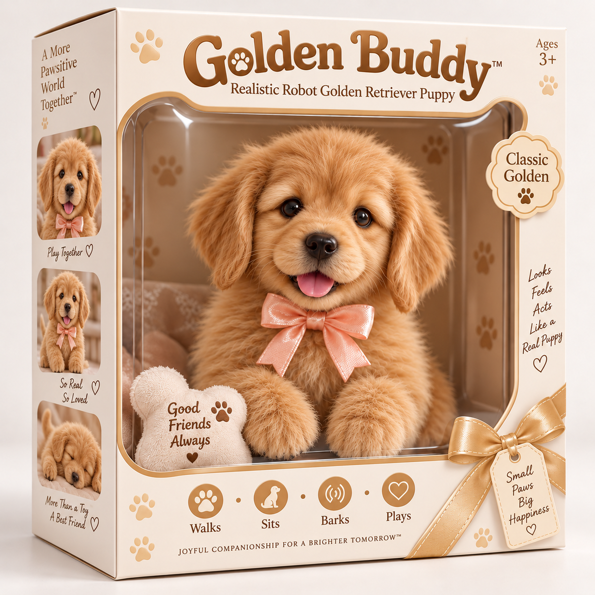 🎄 49% OFF – Golden Buddy™ Realistic Robot Golden Retriever Puppy