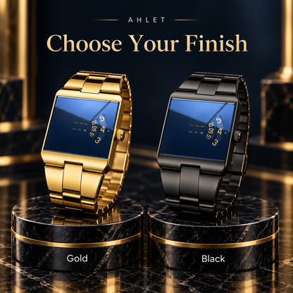 Men’s Gold-Tone Square Quartz Watch | Business Casual Style