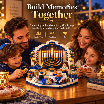🕎 Last Day 50% OFF ⏰ Hanukkah Family Light Building Block Display Set