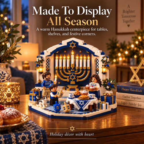 🕎 Last Day 50% OFF ⏰ Hanukkah Family Light Building Block Display Set