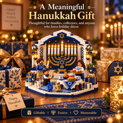 🕎 Last Day 50% OFF ⏰ Hanukkah Family Light Building Block Display Set